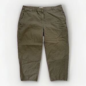 Eileen Fisher Pants Womens Size 16 Olive Green Organic Cotton Hemp Elastane